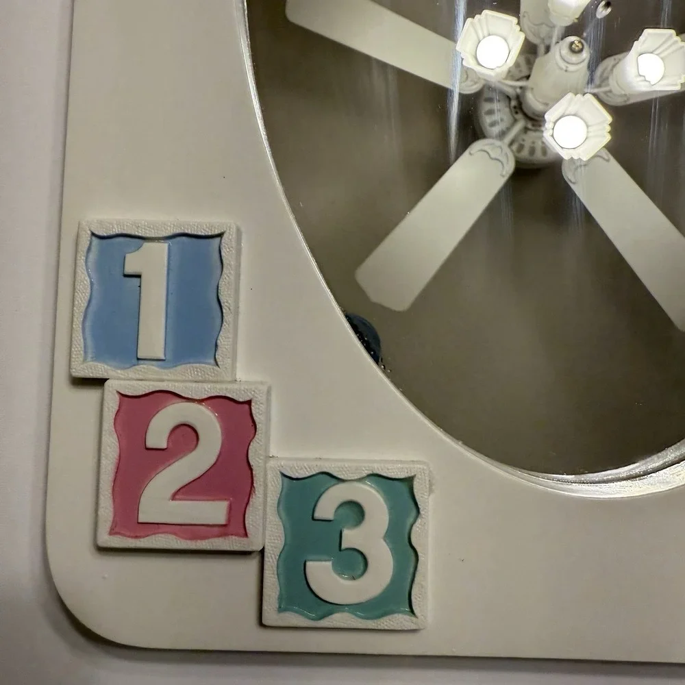 Homco Mirror Baby Nursery Decor‎ ABC White Blue Pink Bow Balloons Pastel Cottage